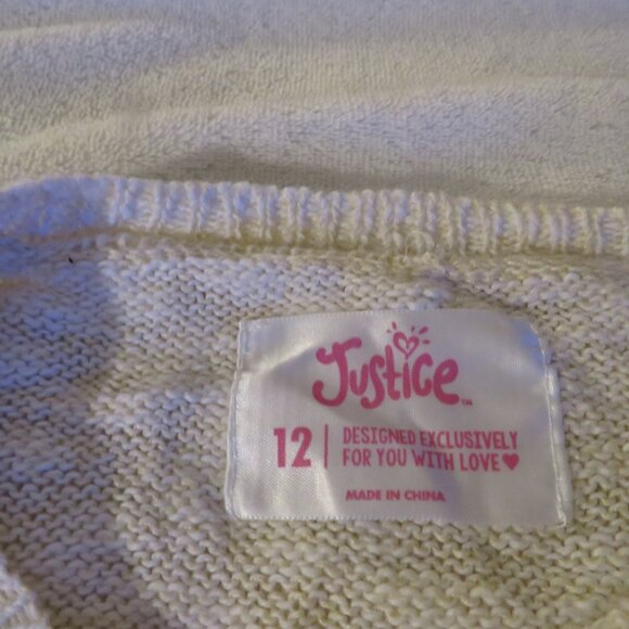 Justice Cream Owl Sweater  Long Sleeve  Sweater  Size 12 - Picture 3 of 5